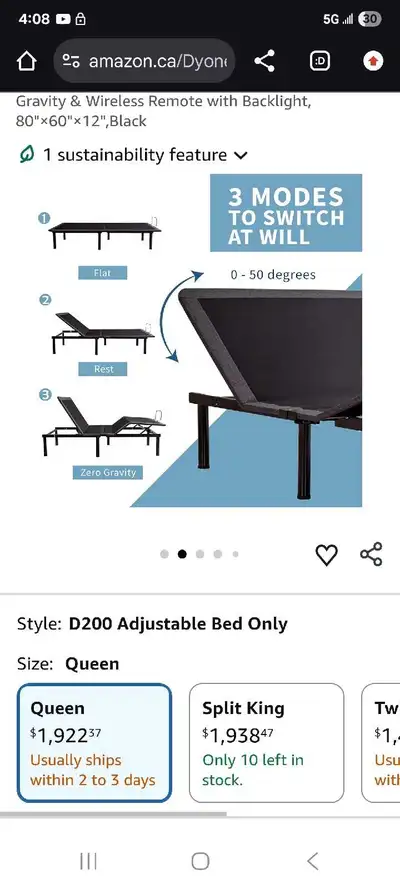 Adjusting bed zero gravity, View more