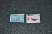 Stamps: St. Lucia 1980 Transportation definitives. Scott 513-14.