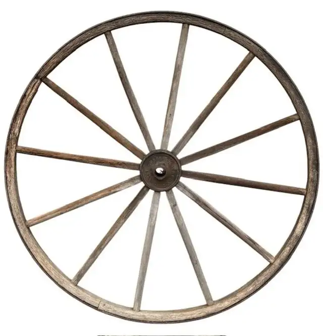 ANTIQUE WOODEN "MASSEY HARRIS" WAGON WHEEL62863282455426121
