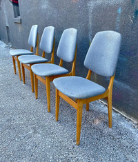 Beech not Teak Mid Century Modern Dining Chairs 