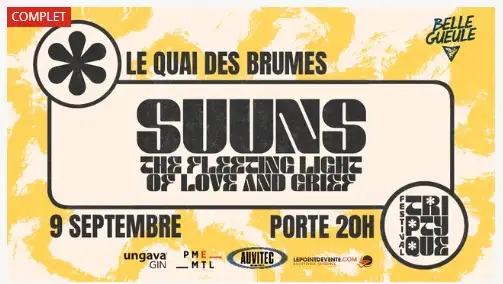 Ticket for the musical group SUUNS