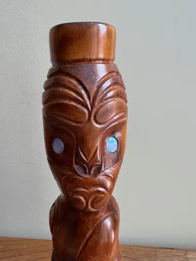 Traditional Maori Wooden Tiki Totem from New Zealand, View more