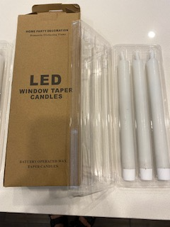 White Flameless Taper Candles w/ Timer, 6 Pack Battery Operated, View more