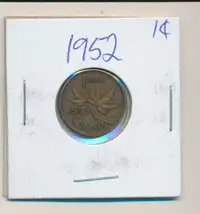 ORIGINAL VINTAGE 1952 CANADIAN 1¢ KING GEORGE PENNY