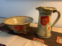 Ceramic vase and a bowl