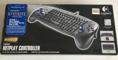 Vintage Logitech NetPlay Controller & Keyboard CIB - Sony PS2, View more