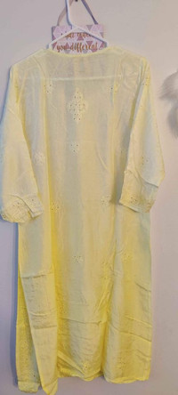 Indian wear designer Chikankari kurti. Shaded Lemon colors