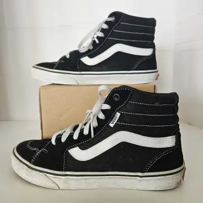 Vans  Hi Slim Canvas Skate Shoes  Womens 8.5 Black White, View more