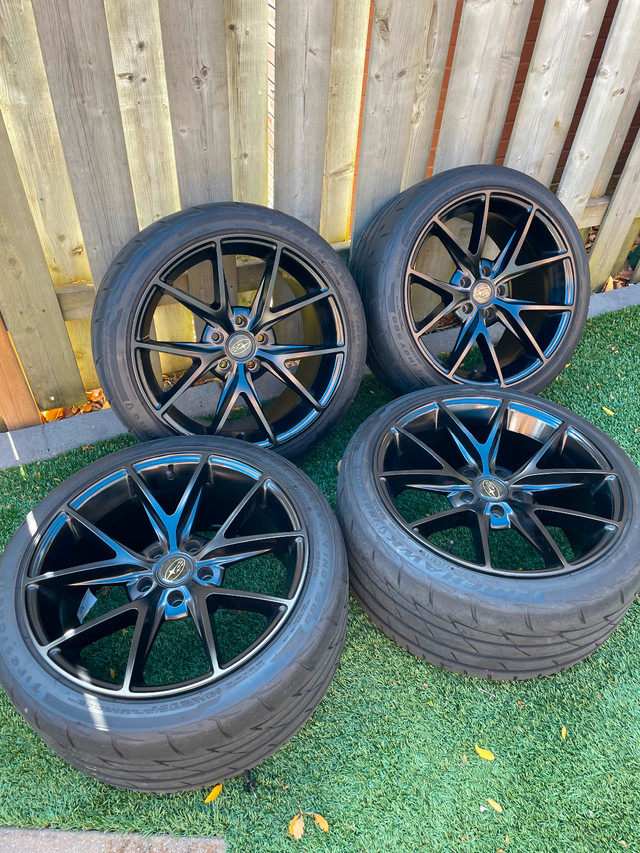 Niche Misano 18” rims with Firehawk Indy 500 tires (Subaru WRX) in Tires & Rims in Guelph