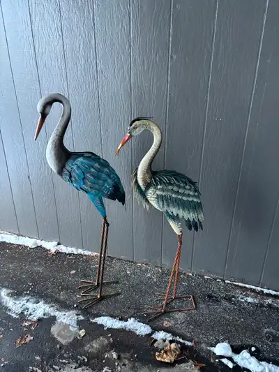 Metal lawn Herons birds decor $50 each, View more
