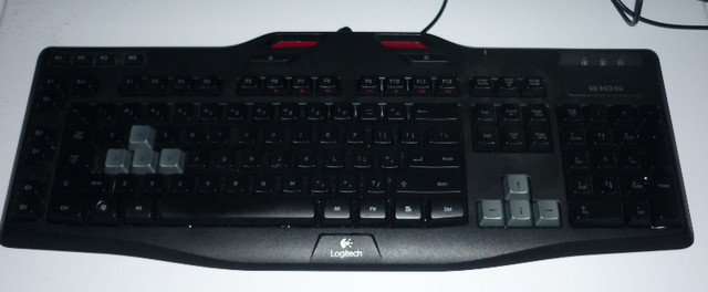 LOGITECH G105 illuminated LED Gaming Keyboard PC computer in Mice, Keyboards & Webcams in Sudbury - Image 2