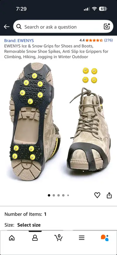 New, Ice & Snow Grips for Shoes...Size: XL, View more
