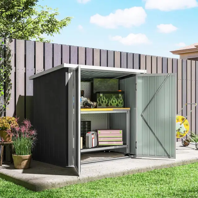 5x3 Metal Garden Storage Shed with Double Door, Durable Metal Sh in Outdoor Tools & Storage in Markham / York Region - Image 10