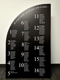 Seating Chart Arch Shaped Large Format