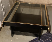 Glass Top Wood/Metal Coffee Table