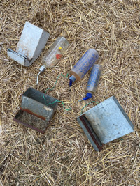 Rabbit feeders and water bottles 