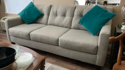 Gray fabric. Four years old.