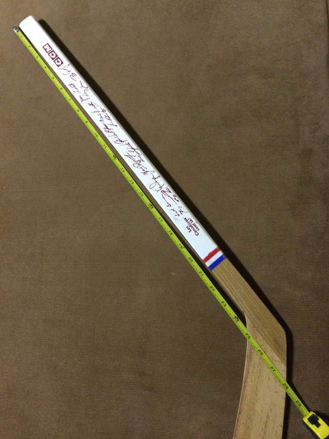 Vintage 1975 Montreal Canadiens signed wooden mini hockey stick in Arts & Collectibles in Moncton