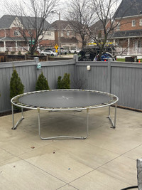Brand new trampoline with net and walls as well. It is 14 ft 