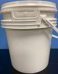 New Food Grade plastic 2.5 US Gal. pails + locking lid