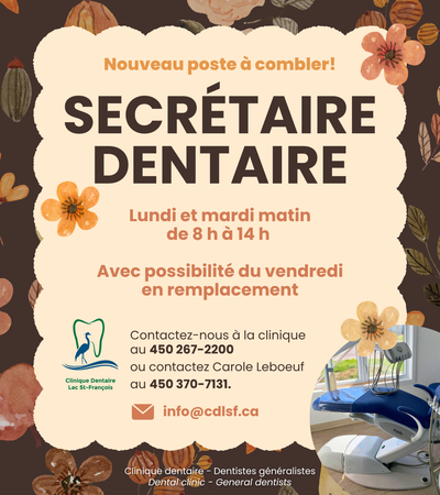 Secrétaire dentaire - Temps partiel, View more