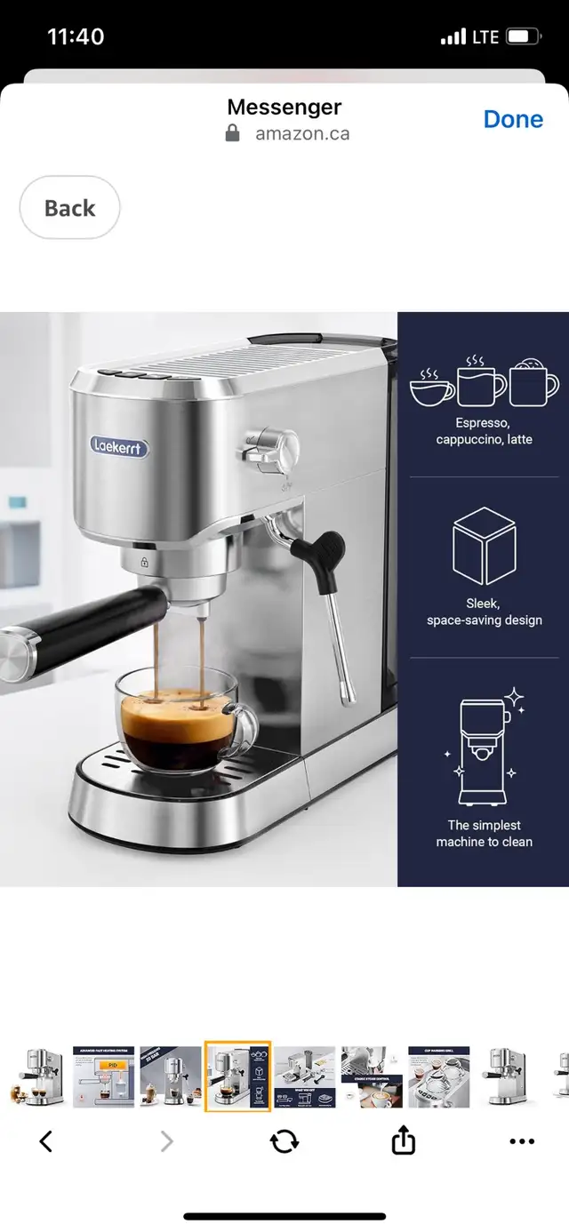 Espresso Machine 20 Bar Espresso Maker in Coffee Makers in Cambridge - Image 5