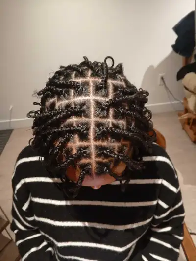 Tresses africaines à domicile/African braids at home, View more