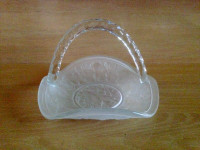 Glass Candy Platter/Dish with Handle