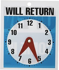 2-Sided Will Return with Hand Clock Sign