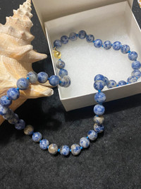 MotivationalGemstones!NaturalBlueSpottedJasper20” lengthNecklace