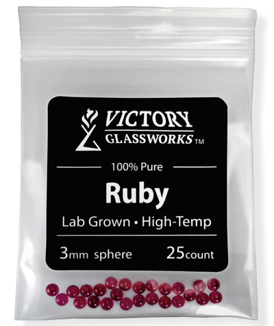 25-Pack Ruby Spheres (3mm)–UV Reactive Red Corundum-Loose Gem, View more