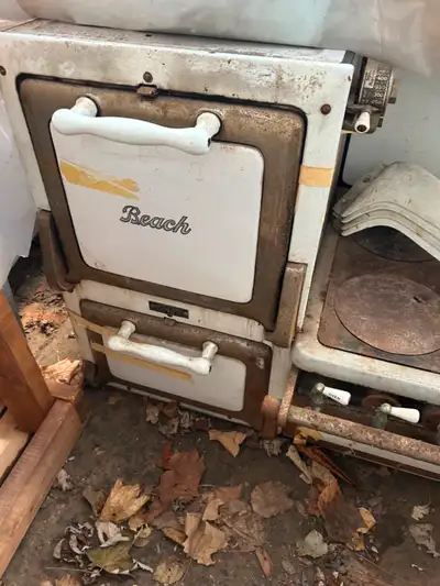 Antique cast iron gas stove, View more