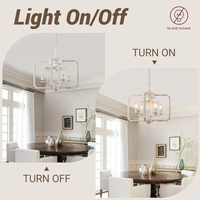 LVYEAYOU Chandelier Ceiling Fan, 20" Farmhouse Fandelier Ceiling in Indoor Lighting & Fans in Mississauga / Peel Region - Image 2