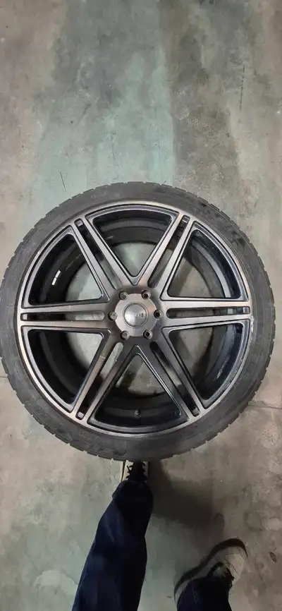 24 inch DUB skills rims 6 lug Silverado sierra Yukon Tahoe Escalade. Matte black These are budget ri...