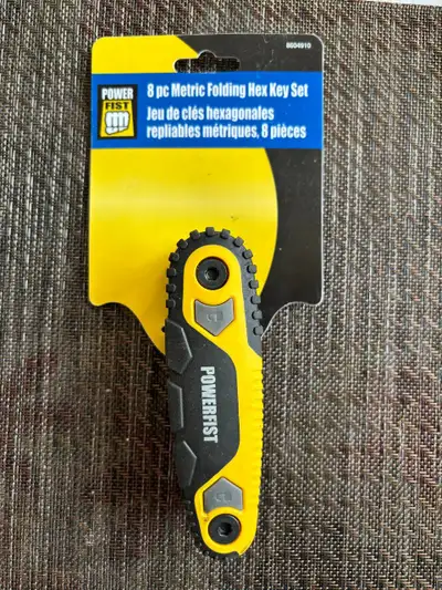 POWERFIST 8 pc Metric Folding Hex Key Set, View more