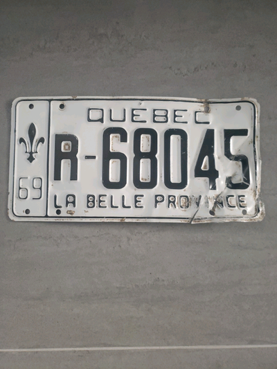 Plaques immatriculation Québec 68-69-70-71-72.... 15$ chaque