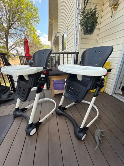 2 lux high chairs for sale $50 each