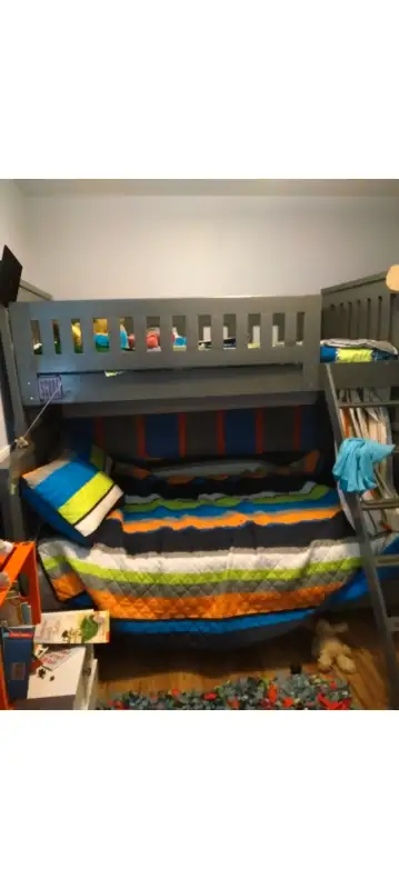 Bunk bed for sale. Double on bottom and single on top., View more