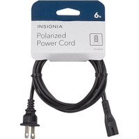 Insignia 6ft 2 Slot Polarized Power Cord. Work with TV / CD Play