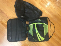 NEW 3 black vinyl duffel sling tablet bags -ALL for $20 total