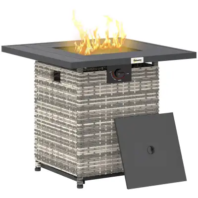 Outsunny 28 Inch Outdoor Propane Fire Pit Table, View more