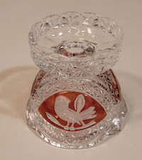 Vintage German Hofbauer Red Bird Byrde Crystal Candle Holder