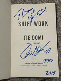 Maple Leafs Tie Domi Signed Book, Shift Work