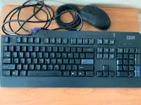 IBM Keyboard with cables and mouse :