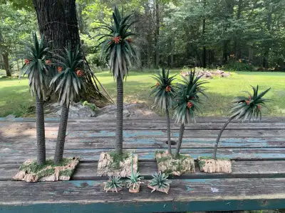 Palmiers artisanales  pour décoration crèche, View more