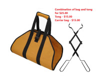 New 38” X 18” firewood waxed canvas carrier tote bag with handle