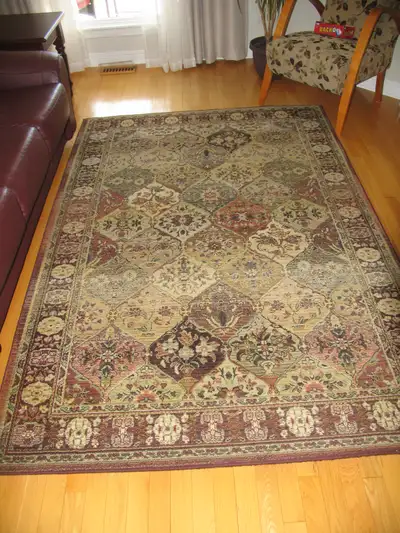 Area Rectangle Burgundy/Cream Rug, View more