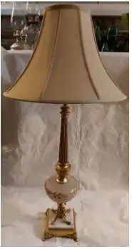 TALL VINTAGE LAMP WITH GLASS / MARBLE DETAIL, View more