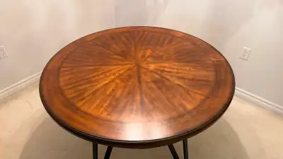 Solid wood round dining table - Brown, View more