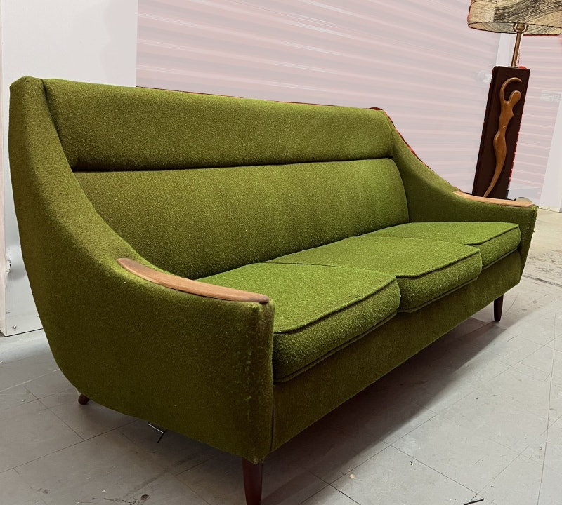 Vintage Mid Century Modern Teak Teck Sofa Couch Divan Danish MCM